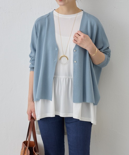 BEARDSLEY（ビアズリー） 7分袖ニットカーディガン FREE ホワイト