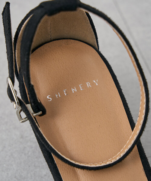 SHENERY サンダル スクエアトゥストラップサンダル レディース