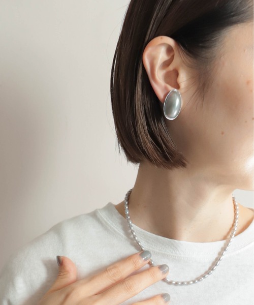 rapiecage（ラピエサージュ） イヤリング グレーマベパールイヤリング