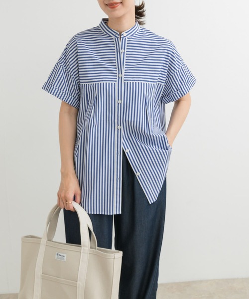 ブラウス シャツ ストライプタックシャツ レディース 楽天市場】ストライプ シャツ レディース 送料無料 2色 トップス