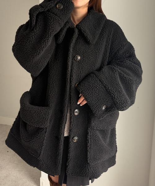 RANAN（ラナン） コート アウター ステンカラーボアミドルコート