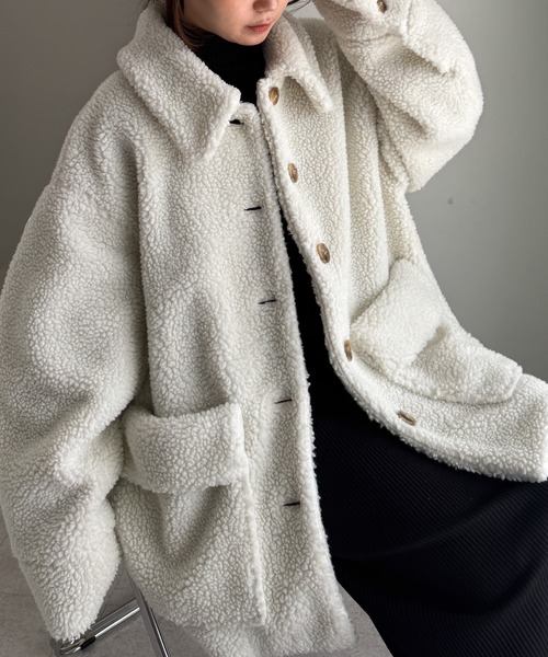 RANAN（ラナン） コート アウター ステンカラーボアミドルコート