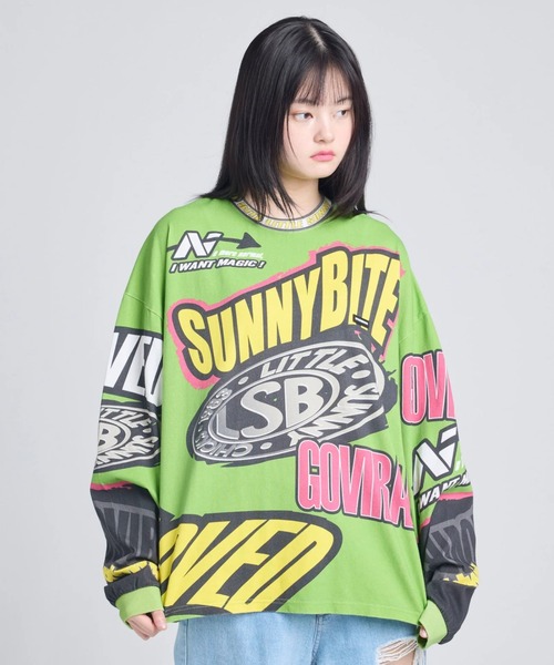 tシャツ littlesunnybite/リトルサニーバイト/racer long tee レディース メンズ Little sunny bite tシャツ littlesunnybite/リトルサニーバイト