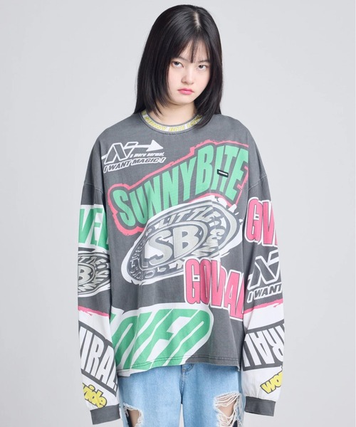 Littlesunnybite ロゴスウェットブラックホワイトリトルサニーバイト Little sunny bite トレーナー スウェット LittleSunnyBite