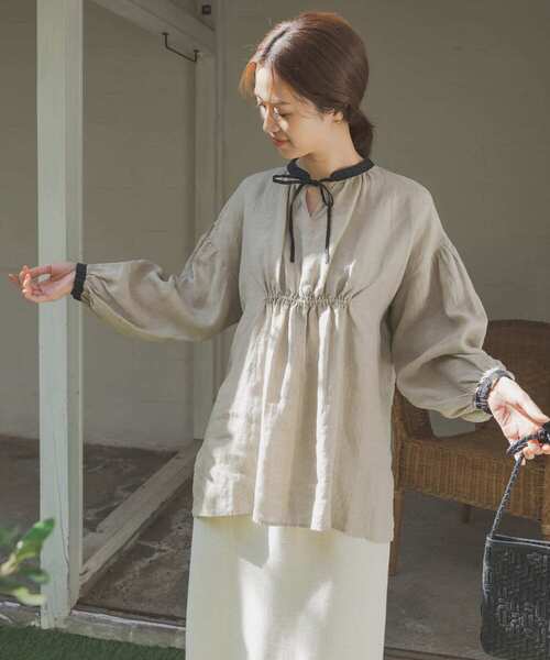 「URBAN RESEARCH DOORS」 長袖ブラウス MEDIUM ナチュラル レディース