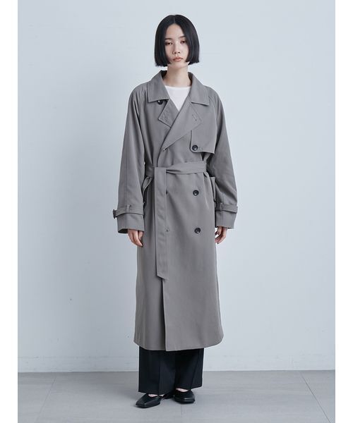 ヴィンテージのグレーロングコート　トレンチコート MIESROHE（ミースロエ） トレンチコート コート 撥水ECOトレンチCT
