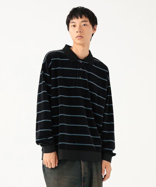 BEAMS ベロア ボーダー ポロシャツ BEAMS ポロシャツ ベロア ボーダー メンズ : ZOZOTOWN Yahoo!店