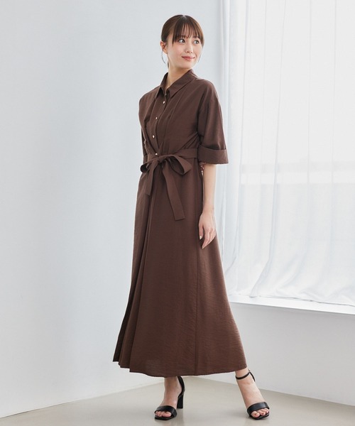 Andemiu（アンデミュウ） ワンピース 半袖 2WAYタック5分袖シャツ