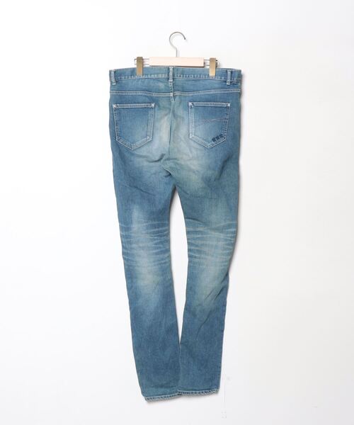 「CHORD NUMBER EIGHT」 加工スキニーデニムパンツ LARGE インディゴブルー メンズ