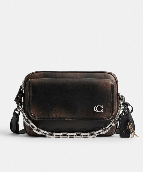 極美品✨ コーチ チャールズ ショルダーバッグ クロスボディ ブラック レザー COACH コーチ バッグ ショルダーバッグ キャリー クロスボディ