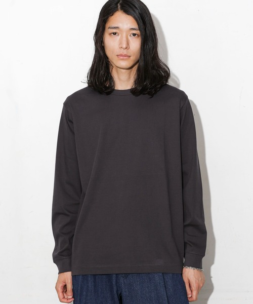 「NANO universe」 長袖Tシャツ L ホワイト メンズ