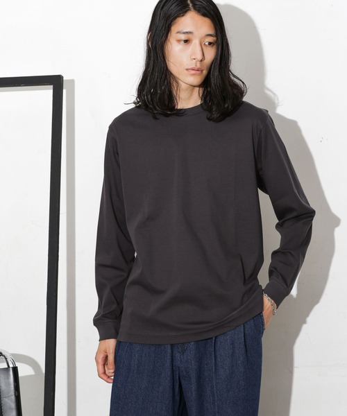 「NANO universe」 長袖Tシャツ L ホワイト メンズ