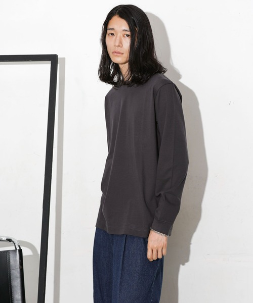 「NANO universe」 長袖Tシャツ L ホワイト メンズ