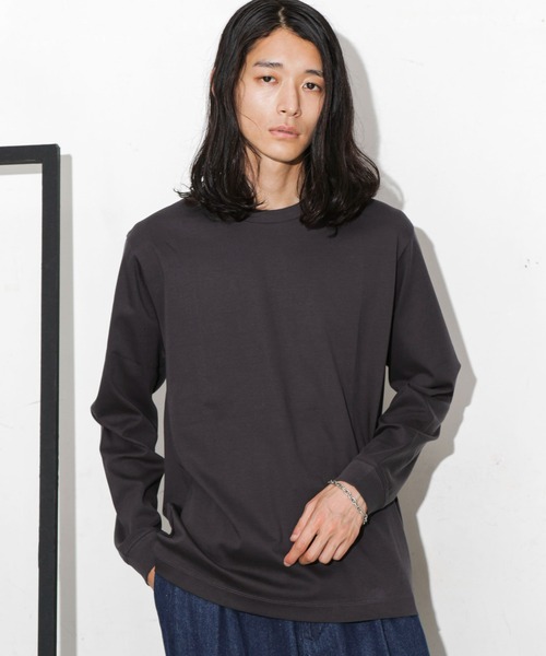 「NANO universe」 長袖Tシャツ L ホワイト メンズ