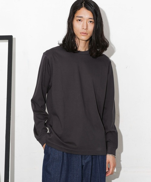 「NANO universe」 長袖Tシャツ L ホワイト メンズ