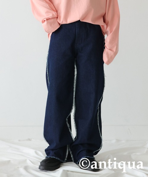 [antiqua] [Melan doe] Denim брюки L индиго голубой женский 