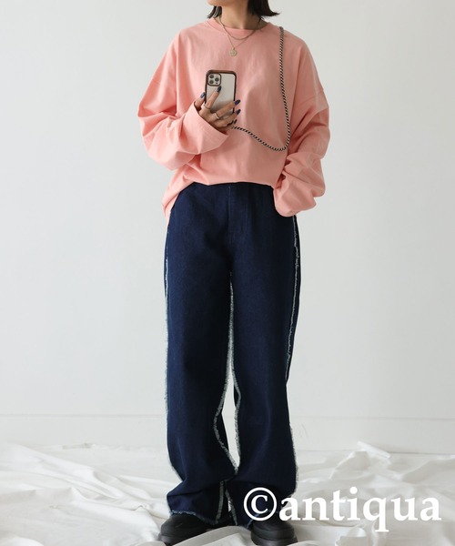 [antiqua] [Melan doe] Denim брюки L индиго голубой женский 