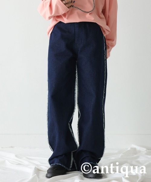 [antiqua] [Melan doe] Denim брюки L индиго голубой женский 