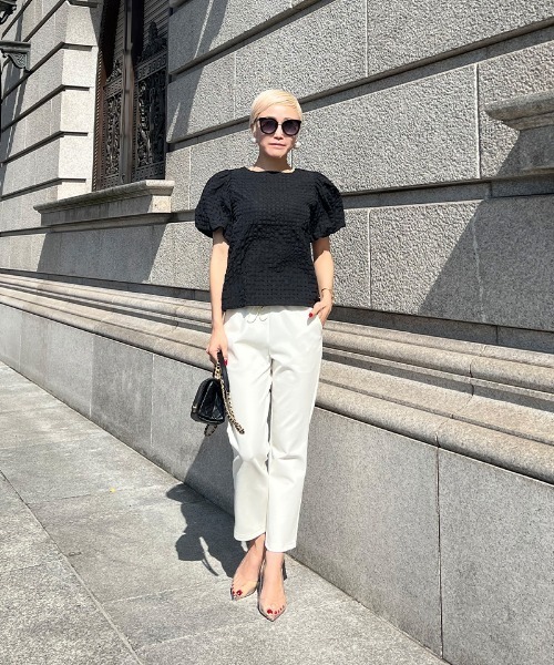 「JENNE」 半袖ブラウス LARGE ホワイト レディース_画像5