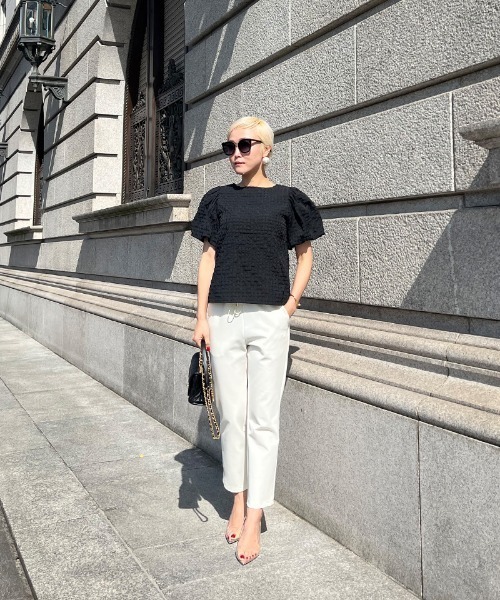 「JENNE」 半袖ブラウス LARGE ホワイト レディース_画像8