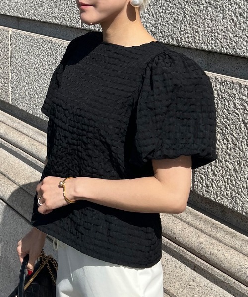 「JENNE」 半袖ブラウス LARGE ホワイト レディース_画像9