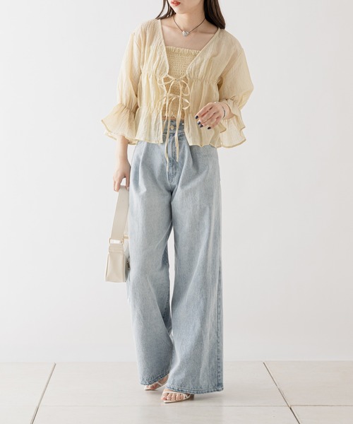 「Chico」 7分袖ブラウス FREE ブラック レディース_画像2