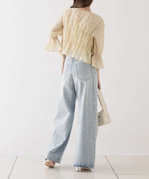 「Chico」 7分袖ブラウス FREE ブラック レディース_画像4