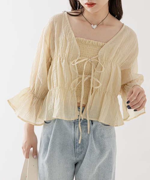 「Chico」 7分袖ブラウス FREE ブラック レディース_画像6