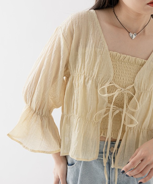 「Chico」 7分袖ブラウス FREE ブラック レディース_画像7