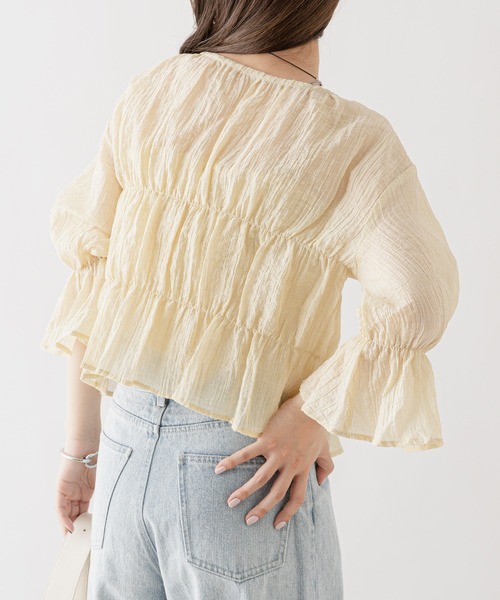 「Chico」 7分袖ブラウス FREE ブラック レディース_画像8