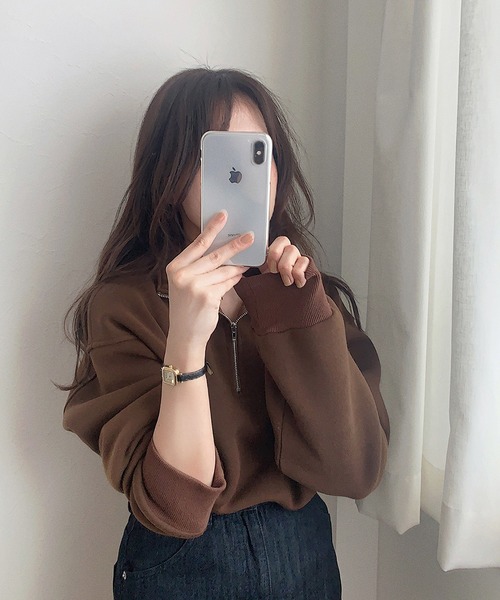 「LAUIR」 スウェットカットソー LARGE ライトグレー レディース_画像6