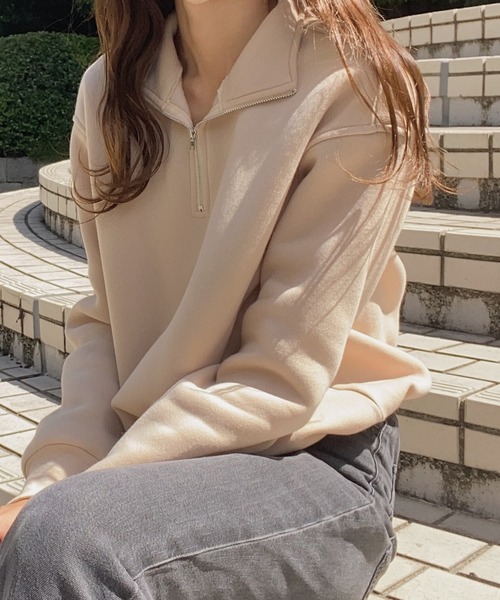 「LAUIR」 スウェットカットソー LARGE ライトグレー レディース_画像8