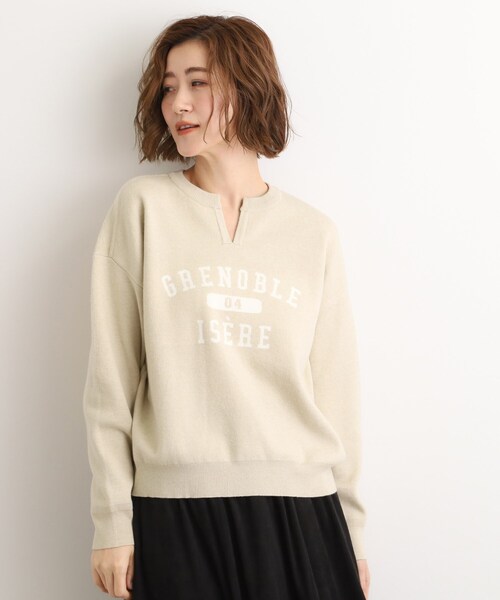 grove（グローブ） ニット セーター カレッジロゴキーネックニット