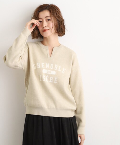 grove（グローブ） ニット セーター カレッジロゴキーネックニット