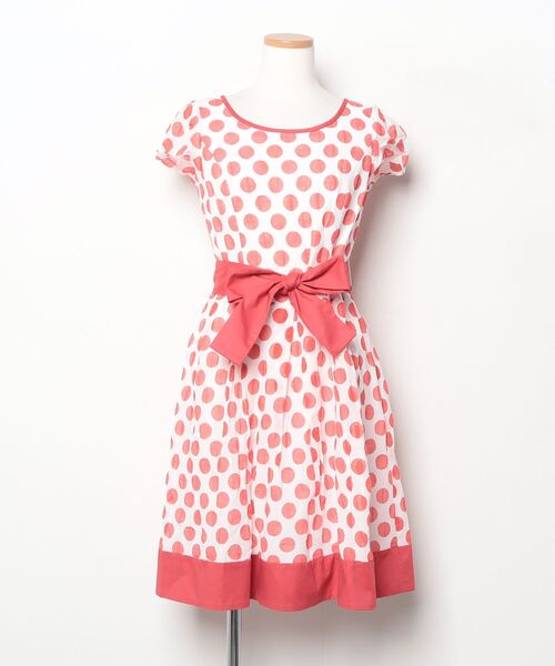 M'S GRACY（エムズグレイシー） ドット柄半袖ワンピース 38 レッド