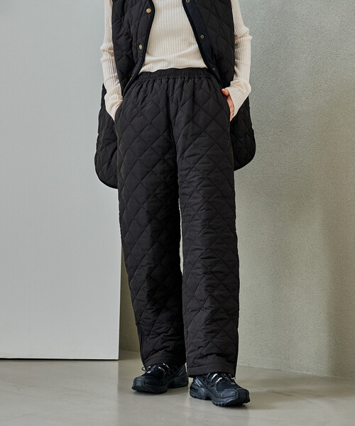 韓国ファッション　fetch PRIMALOFT キルティングパンツ セール】PRIMALOFT ダイヤキルトパンツ/プリマロフト＜セットアップ