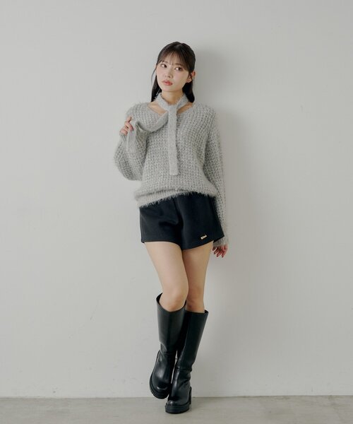 Chico（チコ） パンツ 「2サイズ展開あり」ブローチ付きコンパクト