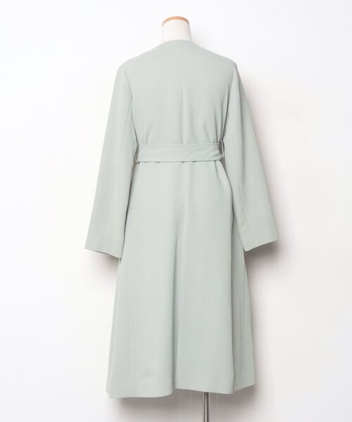 「EMMEL REFINES」 ノーカラーコート SMALL グリーン レディース_画像2