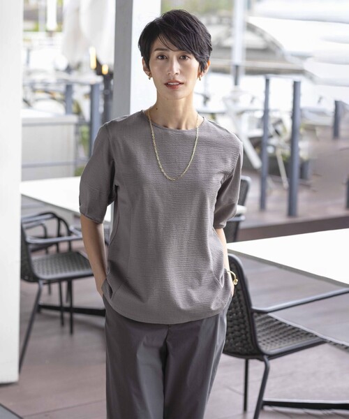 「J.PRESS」 半袖カットソー T13 ネイビー レディース_画像2