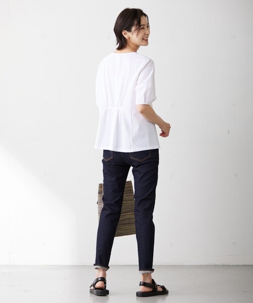 「J.PRESS」 半袖カットソー T13 ネイビー レディース_画像8