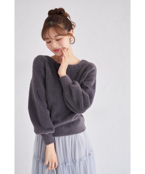 17600円 FRAPBOIS クロッシェ スリーブ プルオーバーニット FRAPBOIS（フラボア）の「クロッシェスリーブ プルオーバーニット