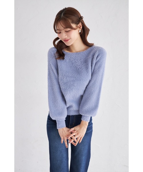 17600円 FRAPBOIS クロッシェ スリーブ プルオーバーニット FRAPBOIS（フラボア）の「クロッシェスリーブ プルオーバーニット