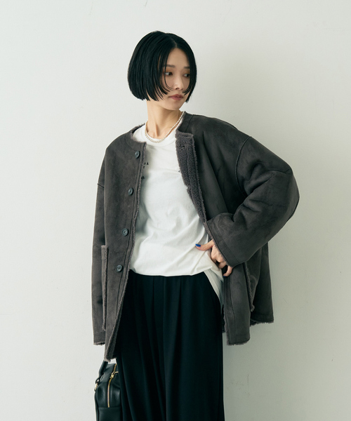 Rouge vif Anna（ルージュヴィフアンナ） ノーカラーコート コート 「2