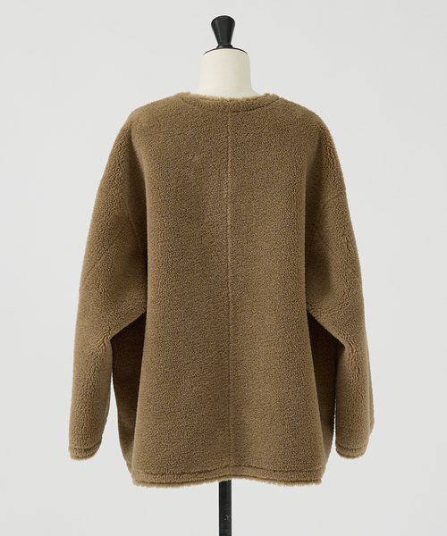 Rouge vif　ルージュヴィフ★ボアリバーシブルコート 2サイズ展開】2WAYスウェードリバーシブルボアコート / ノーカラー