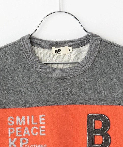 KP BOY（ケーピーボーイ） トレーナー 袖ボーダー配色 トレーナー