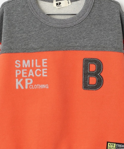 KP BOY（ケーピーボーイ） トレーナー 袖ボーダー配色 トレーナー