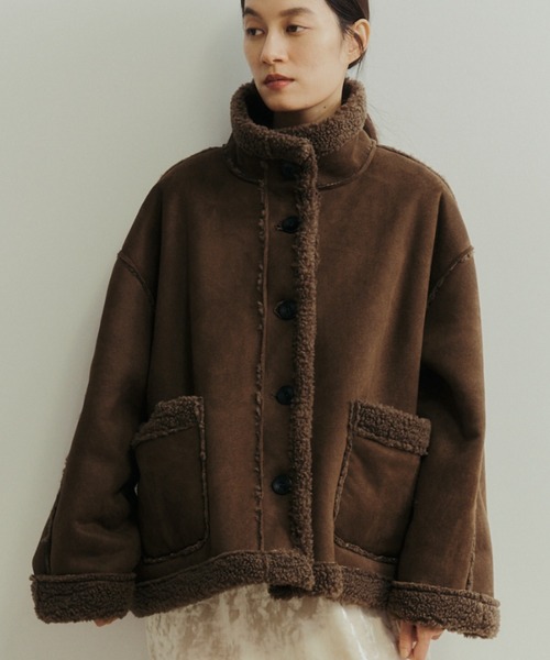 Libra Cue（リブラ キュー） ムートンコート ボアコート フェイク