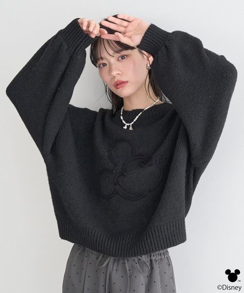 Disney（ディズニー） ニット セーター Disney/ミッキーコード刺繍