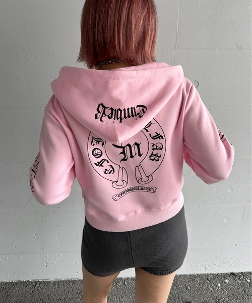 jiasecond. パーカー 「jiasecond.」ゴシックプリントダブルジップ