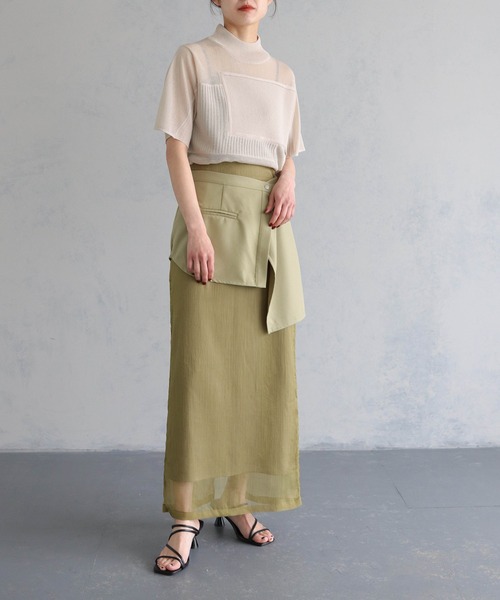 「&g'aime」 半袖ニット FREE チャコールグレー レディース_画像6